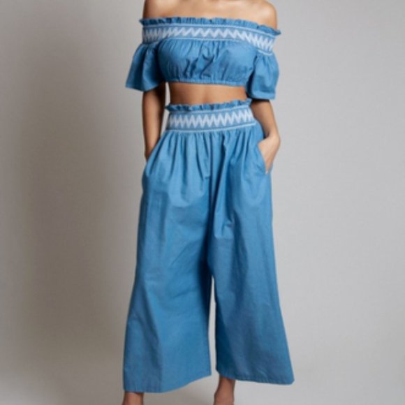 L'ATISTE Dresses & Skirts - Mia Denim Chambray 2-Piece Pant Set USA